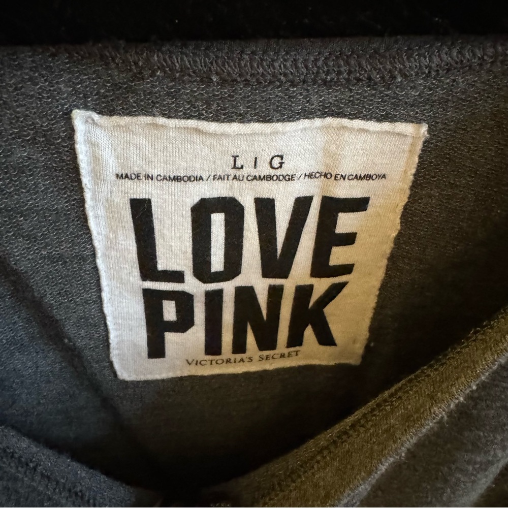 PINK Victoria's Secret Gray Long Sleeve Sweatshirt - Picture 3 of 4